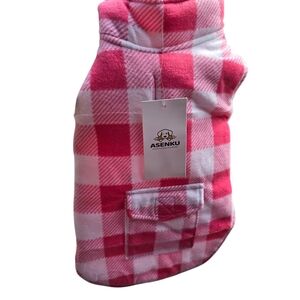 ASENKU Pink Plaid Dog Jacket